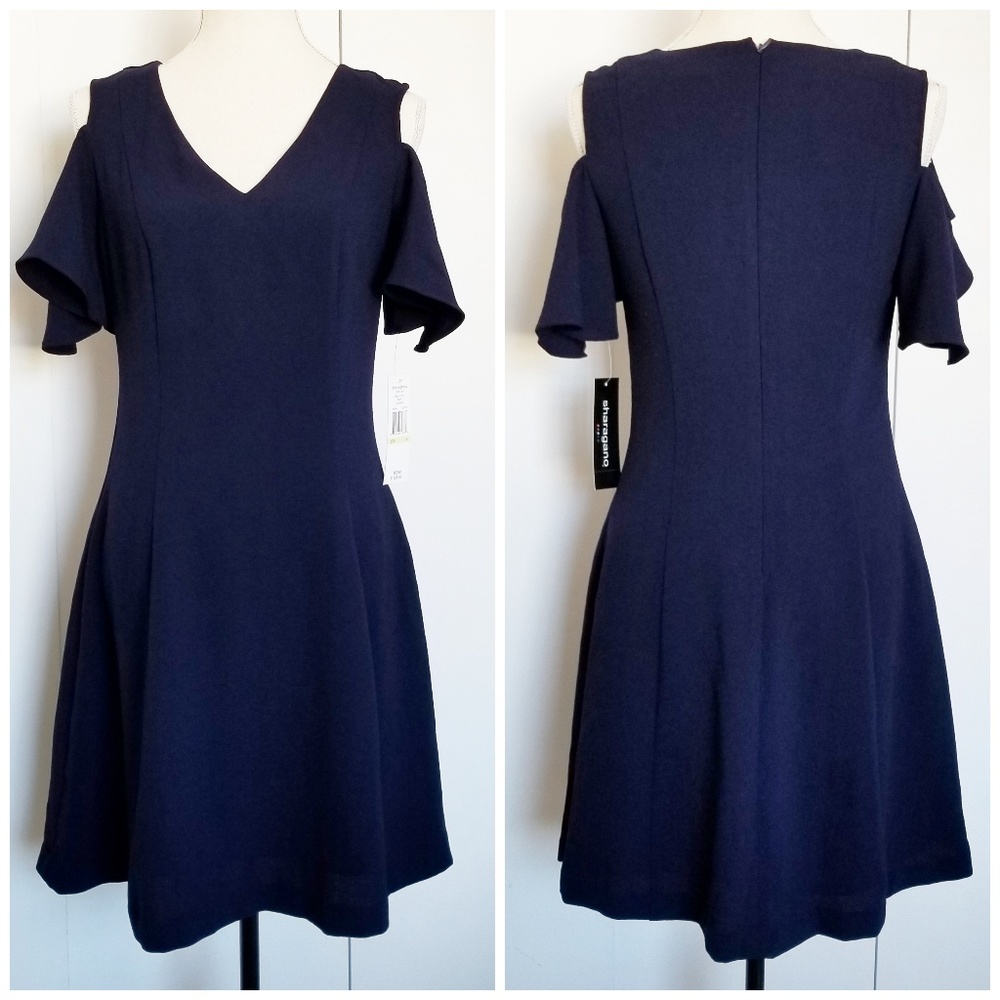 Sharagano Textured Cold Shoulder Dress